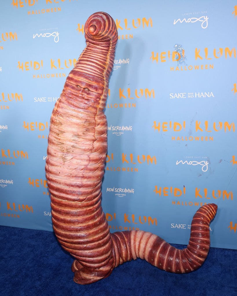 From The Slap To A Worm : Things That Got Viral In 2022 91 A woman dressed in a worm costume.