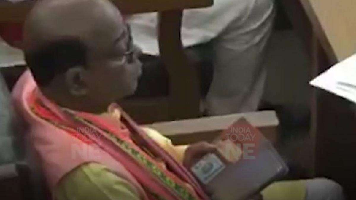Tripura MLA Jadab Lal Nath Caught Watching Porn In State Assembly : BJP Demands An Explanation 87 त्रिपुरा: BJP विधायक पर विधानसभा में पोर्न देखने का आरोप, वीडियो वायरल - tripura bjp mla jadab lal nath video viral allegedly watching porn ntc - AajTak