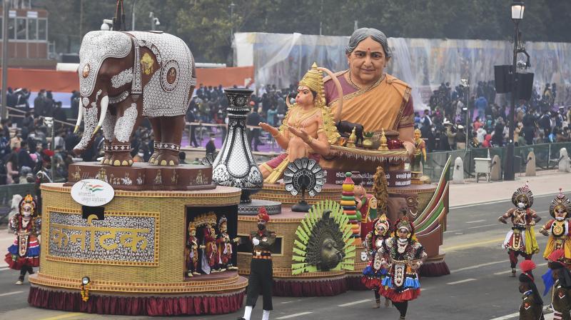 Karnataka Tableau To Not Feature In The R-Day Parade After 13 Years 87 R-Day parade: Karnataka's tableau depicts rich folk art, handicraft shine