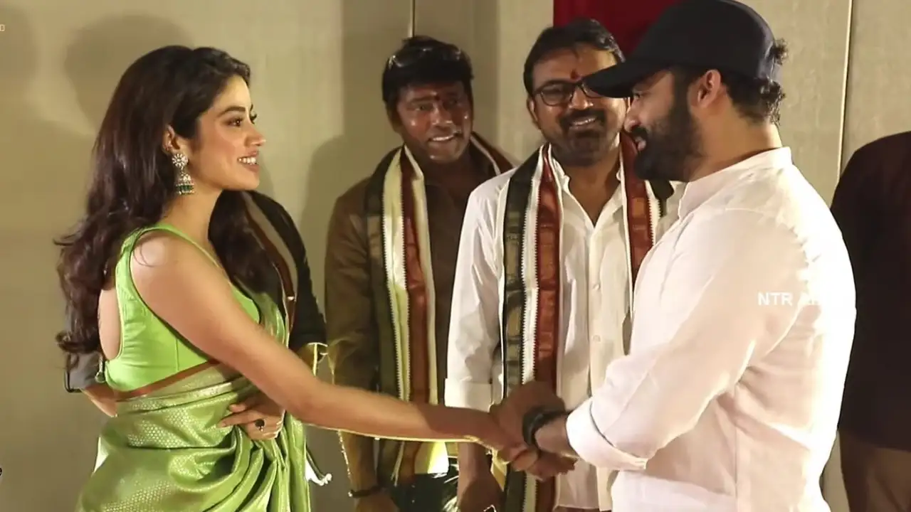 NTR Jr. Unveils First Look of 'Devara' : Official Title For NTR30 87 Jr NTR, Kortala Siva's NTR30 gets a star-studded launch; Janhvi Kapoor, SS Rajamouli and others attend | PINKVILLA