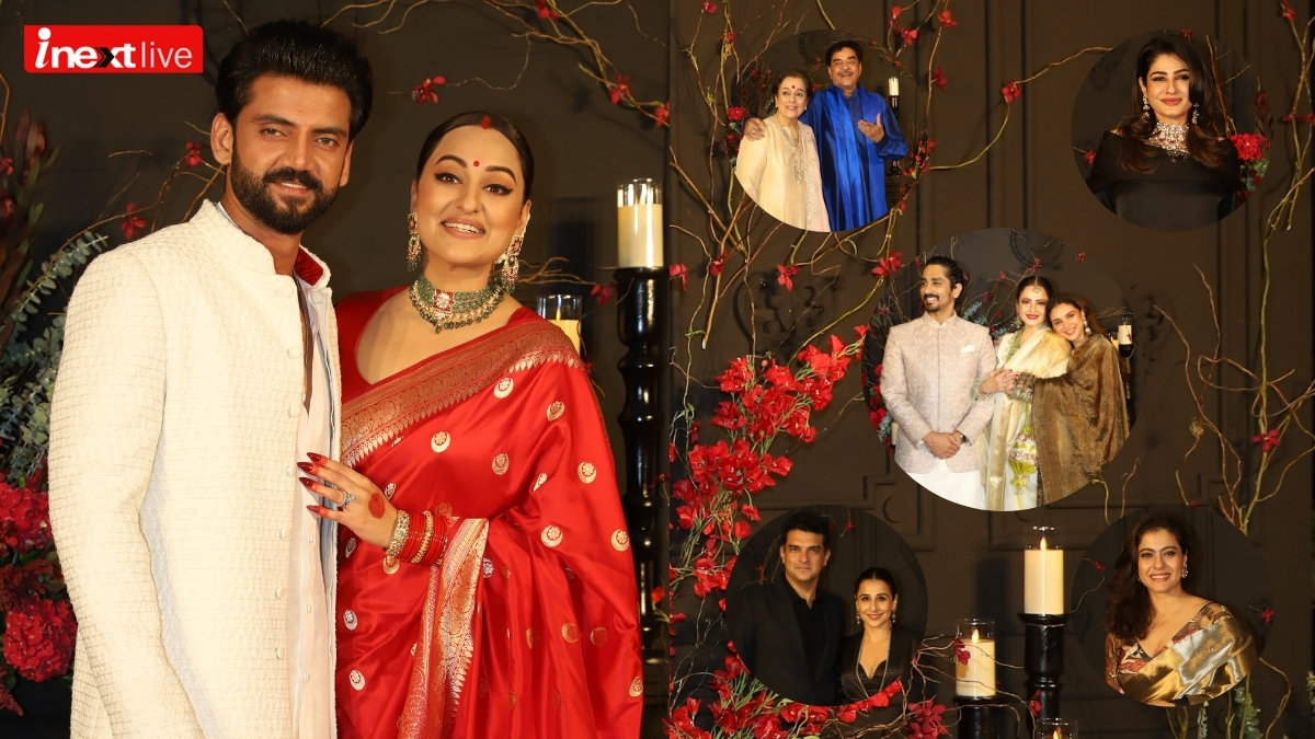 Of Elegance And Simplicity: A Peak Into Sonakshi Sinha And Zaheer Iqbal’s Wedding 88 Sonakshi Sinha Zaheer Iqbal Wedding Reception Photos From Rekha To Raveena Tondon And Kajol These Celebs Attended Couple Reception Party- Sonakshi Zaheer के वेडिंग रिसेप्शन की Unseen फोटो पार्टी में शामिल हुए