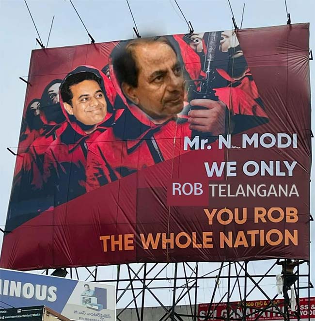 From TRS doom clock to Money Heist meme mocking PM, party turf wars heat up  Telangana | The News Minute