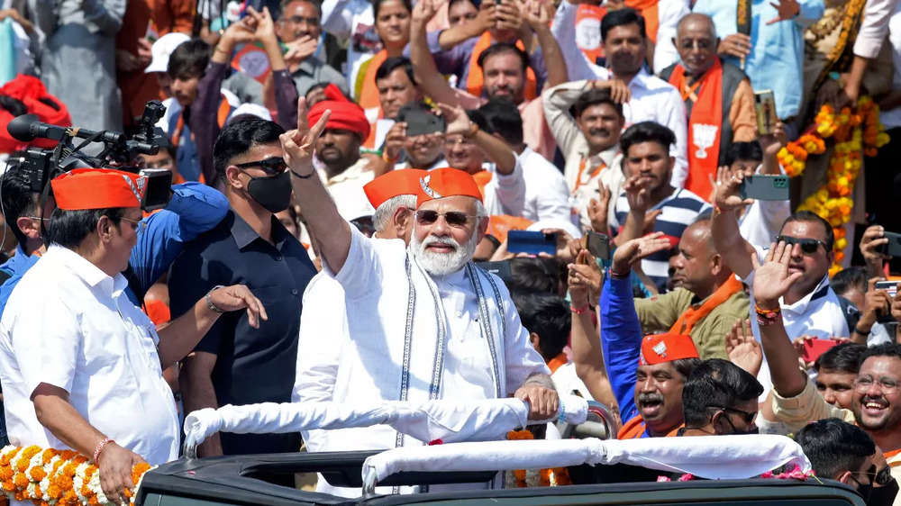 After BJP's election triumph PM Modi holds mega roadshow in Gujarat | The  Times of India