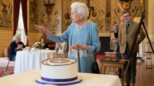 The Queen celebrating her platinum jubilee Image Source BBC