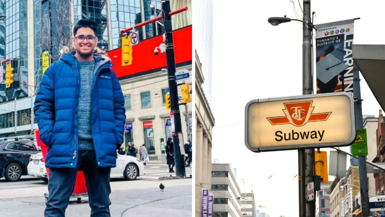 kartik vasudev in toronto right ttc subway sign