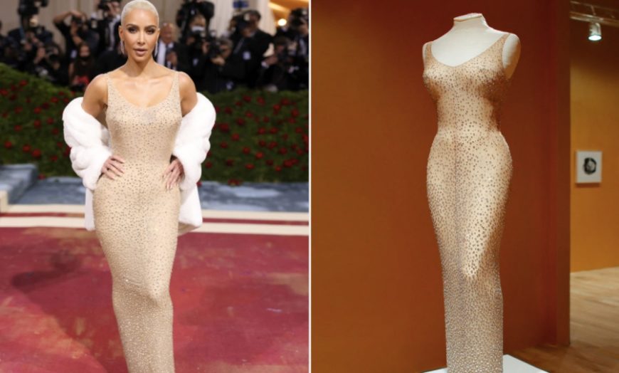 From The Slap To A Worm : Things That Got Viral In 2022 89 Kim Kardashian wearing Marilyn Monroe’s dress