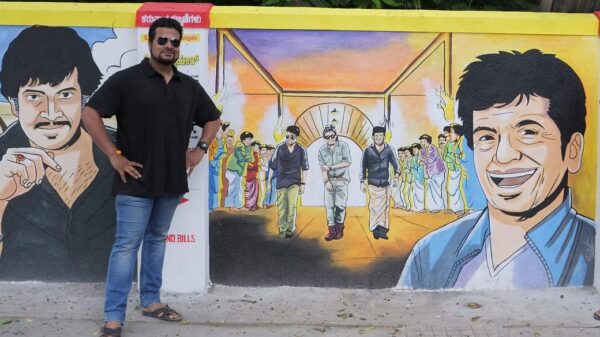 Dushyant Dubey AKA St Broseph Is Bengaluru’s Batman! 1 Dushyant poses in front of a part of the Freedom wall a beautification initiative in Indiranagar tak