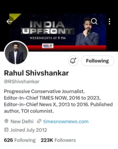 Times Now Editor Rahul Shivshankar Resigns From Post 86 shivshankar