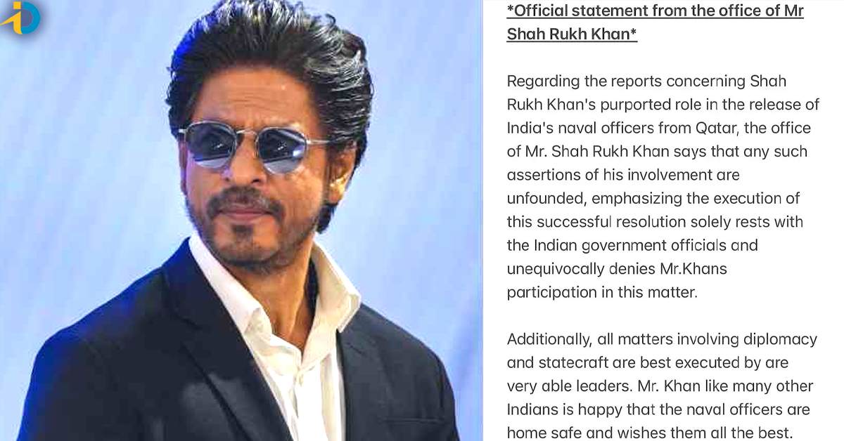 Shah Rukh Khan Denies Involvement In Release Of Indian Navy Veterans From Qatar 87 Shahrukh Khan has no role in Qatar freeing Indian Navy Officers -